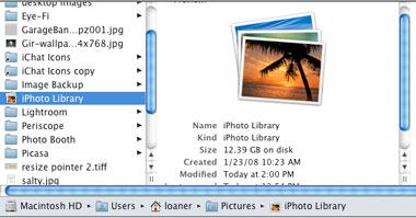 Change iphoto library location